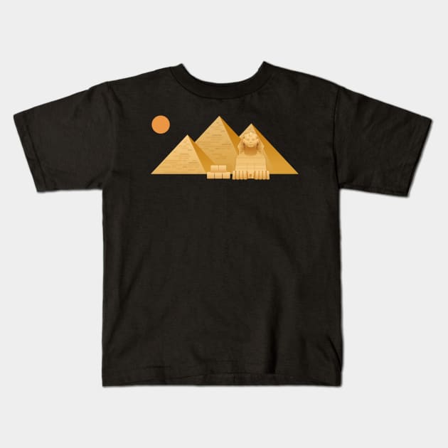 The pyramids Egypt T-shirt Kids T-Shirt by mohamadbaradai